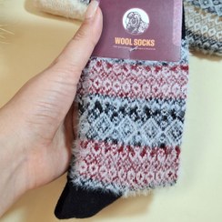 تصویر جوراب ساقدار موهر زنانه (طرح وینتیج) - کد women's winter socks