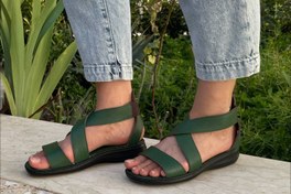 تصویر صندل چرم زنانه مارال رنگ یشمی سایز ۳۶ تا ۴۰ 