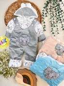 تصویر کاپشن نوزادی سرهمی فیل ضخیم و گرم سایز ۳ تا ۶ ماه 