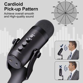 تصویر میکروفون USB حرفه‌ای جی ماری مدل Jmary MC-PW8 + انتخابی ایده‌آل برای ضبط صدا، پادکست و استریم زنده 