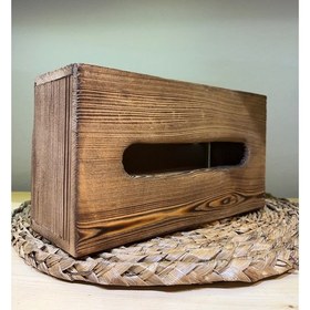 تصویر جای دستمال کاغذی کشویی چوبی 300 برگ - روشن Wooden napkin holder