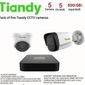 تصویر پک پنج دوربین مداربسته تیاندی (Tiandy) تحت شبکه Pack of five Tiandy CCTV cameras under the network