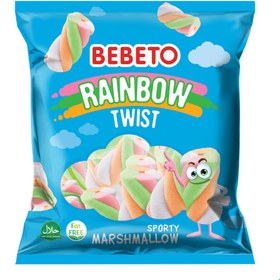 تصویر مارشمالو ببتو BEBETO RAINBOW TWIST پیچی ببتو سه رنگ 60 گرم 