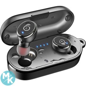 تصویر هدفون بی سیم میکروفون داخل بدنه TOZO T10 TWS بلوتوث 5.0 Earbuds بی سیم استریو واقعی هدفون دارای استاندارد IPX8 و ضد آب ، بدون سیم و دارای کیس شارژ ، هدفون دارای میکروفون داخل بدنه است و صدا با باس عمیق برای اجرای ورزش به کار میرود TOZO T10 (Classic Edition) Bluetooth 5.3 Wireless Earbuds with Wireless Charging Case IPX8 Waterproof Stereo Headphones in Ear Built in Mic Headset Premium Sound with Deep Bass, 32 Preset EQs via APP