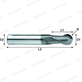 تصویر فرز انگشتی بالنوز سر کروی الماس سایز 2R1.0 