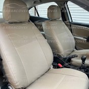 تصویر روکش صندلی رنو فلوئنس fluence دنده چرم رنگ کرم 