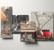 تصویر دانلود موکاپ لایه‌ باز کاغذ سنجاق‌ شده روی دیوار فتوشاپ 