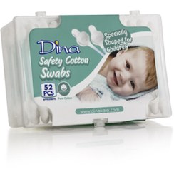 تصویر گوش پاک کن کودک (ایمن) دینا 52 عددی DINA SAFETY COTTON SWABS 52 PCS