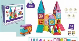 تصویر اسباب بازی ساختنی مگنت تایل ۹۴ قطعه 
