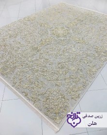 تصویر فرش 1200 شانه طرح زرین گل برجسته 