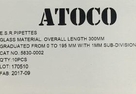 تصویر پیپت سدیمان ماکرو شیشه ای ( ESR ) برند آتوکو 