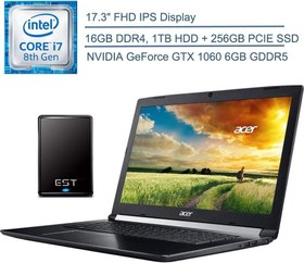 تصویر لپ تاپ گیمینگ "17.3 ایسر مدل Acer Aspire 5 / پردازنده Intel Core i7-8750H/ رم 16GB DDR4/ هارد 256GB SSD/ کارت گرافیک GTX 1060 6GB 