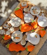 تصویر ست ظروف کودک طرح خرگوش 