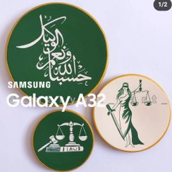 تصویر ست دیوار کوب بشقاب دیواری طرح وکالت وکیل حقوق قاضی رنگ سبز 