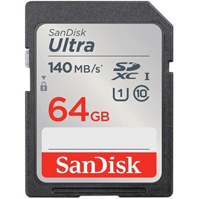 تصویر کارت حافظه SD سندیسک Ultra SDXC UHS- I Card10 U1 ظرفیت 64 گیگابایت 64GB Ultra SDXC UHS- I Card - 140MB/s