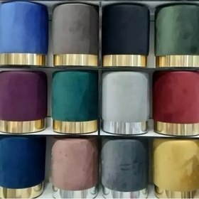 تصویر پاف استوانه پایه طلایی 