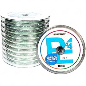 تصویر نخ ماهیگیری ابریشم جاسترون JUSTRON PX4 سایز 0.30 متراژ 100 JUSTRON PX4 BRAIDED 0.30