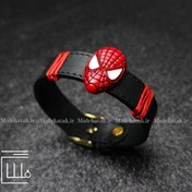 تصویر دستبند چرمی پسرانه مدل مرد عنکبوتی 