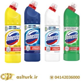 تصویر مایع سفید کننده دامستوس ترکیه در چهاررنگ 750 میلی domestos hijyen 