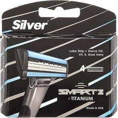 تصویر تیغ یدک 4 عددی سیلور مدل اسمارت 3 Silver Smart3 Razor Blades Pack Of 4