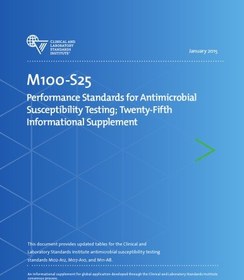 تصویر دانلود کتاب Performance Standards for Antimicrobial Susceptibility Testing; Twenty-Fifth Informational Supplement. CLSI document M100-S25. Wayne, PA: Clinical and Laboratory Standards Institute; 2015. ویرایش 25 کتاب انگلیسی استانداردهای عملکرد برای تست حساسیت ضد میکروبی ؛ متمم اطلاعاتی بیست و پنجم. سند CLSI M100-S25. وین ، پنسیلوانیا: موسسه استاندارد بالینی و آزمایشگاهی ؛ 2015 ویرایش 25