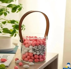 تصویر گلدان و یخدان دسته چرمی 