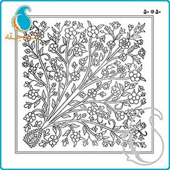 تصویر شال طرح گلدان با نخ گیاهی 