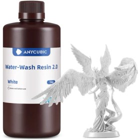 تصویر رزین قابل شستشو با آب انی کیوبیک (سفید) Anycubic Water-Wash white resin 2.0 1Kg 