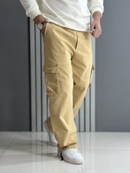 تصویر شلوار کارگو بگ استایل 5 جیب نخودی ( کمر کش / قد 105 سانت ) 