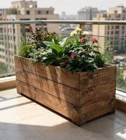 تصویر گلدان مستطیلی ترمووود 