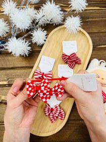 تصویر کش مو پاپیون قرمز - ۳ کش مو پاپیون دو عددی