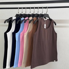 تصویر تاپ رکابی بلند پنبه کبریتی 