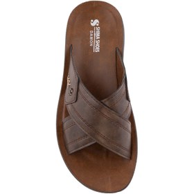 تصویر دمپایی مردانه شیما مدل دامون نسکافه ای 