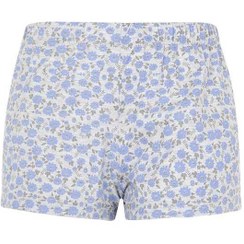 تصویر شلوارک زنانه طوسی آبی گلدار RNS 