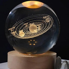 تصویر گوی کریستالی چراغدار طرح گوزن ا Illuminated crystal ball with deer design, 8 cm Illuminated crystal ball with deer design, 8 cm
