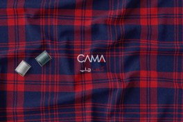 تصویر پارچه طرح چهارخانه سرمه ای قرمز | کد A48 