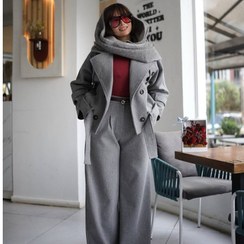 تصویر ست کت و شلوار زنانه مدل آوا رنگ مشکی 