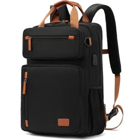 تصویر کیف لپتاپ مدل COOLBELL CE-10010 COOLBELL 10010 Expandable Nylon Laptop Travel Backpack Single Shoulder Bag with USB Port - Black