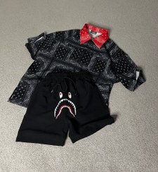 تصویر پیراهن آستین کوتاه باندانا کاستوم 