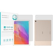 تصویر گلس صفحه نمایش و پشت تبلت هوآوی Enjoy Tablet 2 10.1 مدل نانو هیدروژل شفاف برند راک اسپیس کد LL 