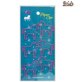 تصویر گیره کاغذی کلیپس، طرح اسب تک شاخ (Unicorn)، فانتزی، بسته 6 عددی، Clips، Paper Clip 