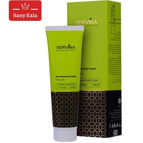 تصویر کرم مو بر پوست صورت سروینا SERVINA مدل Face Hair cream on the skin of the face SERVINA SERVINA model Face