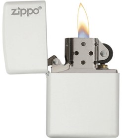 تصویر فندک زیپو سفید ساده zippo LOGO 214ZL