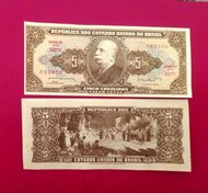 تصویر اسکناس جفت ۵ کروزیرو برزیل ۱۹۶۴ 