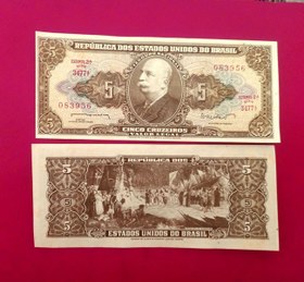 تصویر اسکناس جفت ۵ کروزیرو برزیل ۱۹۶۴ 