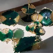 تصویر سرویس پذیرایی ۱۲ نفره تمام رزین با پایه کریستال 