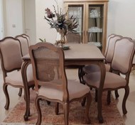 تصویر میز تک فرانسوی چوبی 6 نفره 