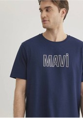 تصویر Mavi تی شرت آبی سرمه ای چاپ شده با لوگو با تناسب معمولی / برش معمولی 066842-70758 Mavi Logo Baskılı Lacivert Tişört Regular Fit / Normal Kesim 066842-70758