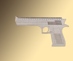 تصویر خط کش چوبی تفنگی (حکاکی) 