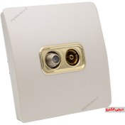 تصویر پریز آنتن دو منظوره آسیا الکتریک مدل کریستال - صدفی 